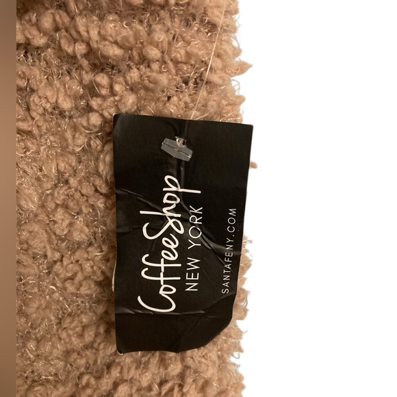 NWT Coffee Shop New York taupe popcorn open vest drape collar size M - Picture 4 of 9